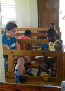 Gina and Popsie making bracelets