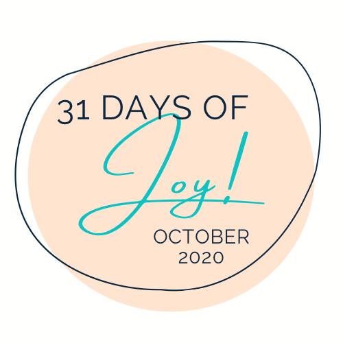 Logo with text: 31 Days of Joy; October 2020