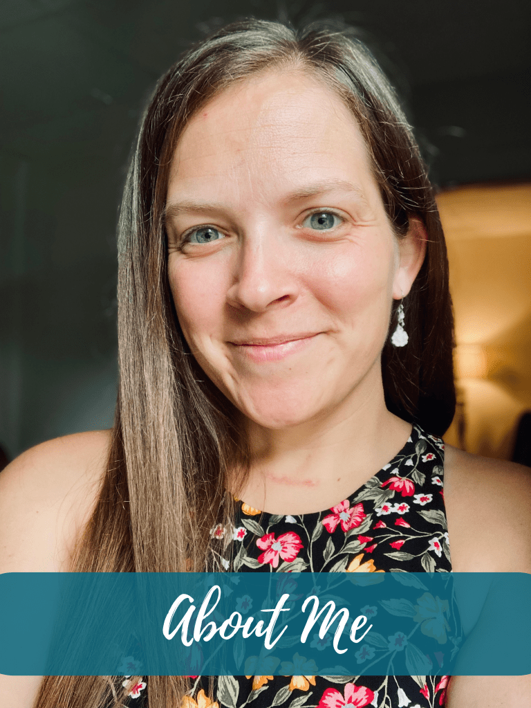 Picture of website host with text that says "about me: